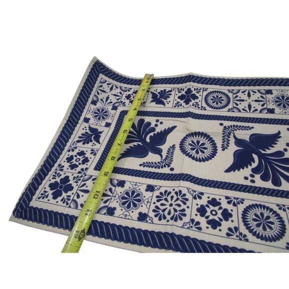 Talavera Tile Print Cotton Fabric Placemats Set Of 4 Blue White EUC - Picture 4 of 15